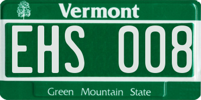 VT license plate EHS008