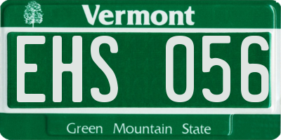 VT license plate EHS056