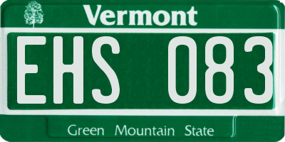 VT license plate EHS083