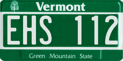 VT license plate EHS112