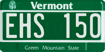 VT license plate EHS150