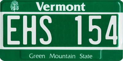 VT license plate EHS154