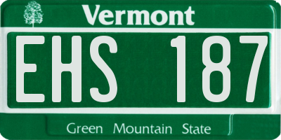 VT license plate EHS187