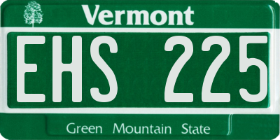 VT license plate EHS225