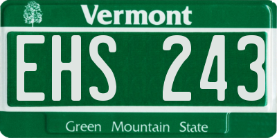 VT license plate EHS243