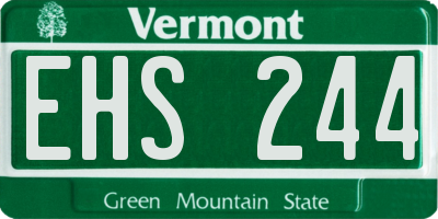VT license plate EHS244