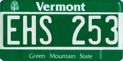 VT license plate EHS253