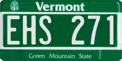 VT license plate EHS271
