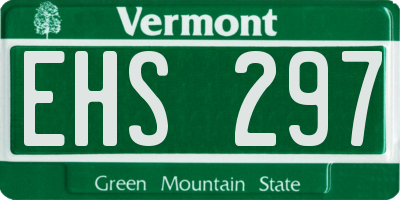 VT license plate EHS297