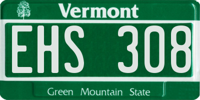 VT license plate EHS308