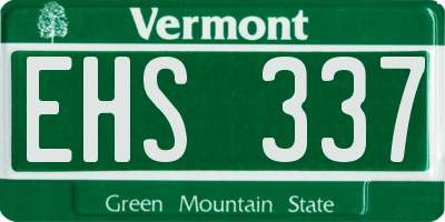 VT license plate EHS337