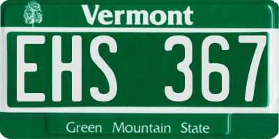 VT license plate EHS367