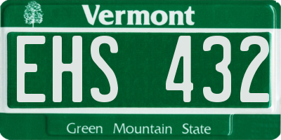 VT license plate EHS432