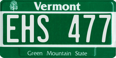 VT license plate EHS477