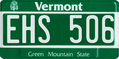 VT license plate EHS506