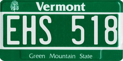 VT license plate EHS518