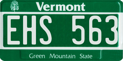 VT license plate EHS563