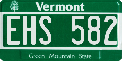 VT license plate EHS582