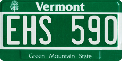 VT license plate EHS590