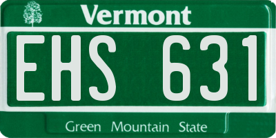 VT license plate EHS631