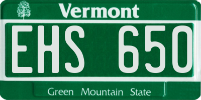VT license plate EHS650