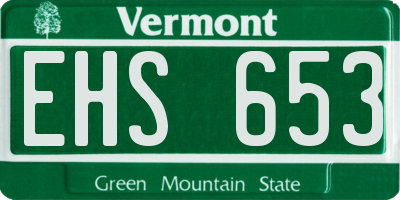 VT license plate EHS653