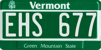 VT license plate EHS677