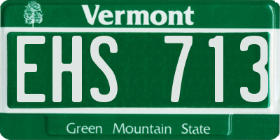 VT license plate EHS713