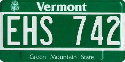 VT license plate EHS742