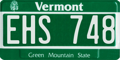 VT license plate EHS748