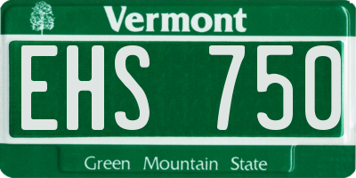 VT license plate EHS750