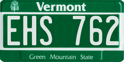 VT license plate EHS762