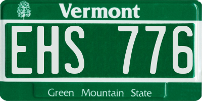 VT license plate EHS776