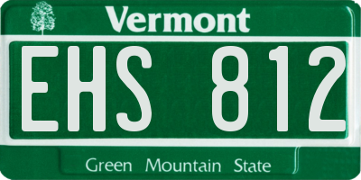 VT license plate EHS812