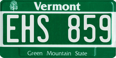 VT license plate EHS859