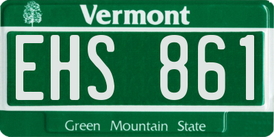 VT license plate EHS861