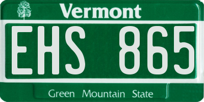 VT license plate EHS865