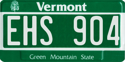 VT license plate EHS904