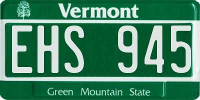 VT license plate EHS945
