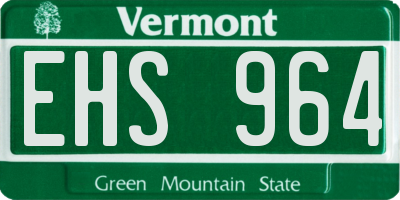 VT license plate EHS964