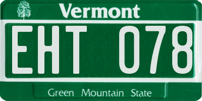 VT license plate EHT078