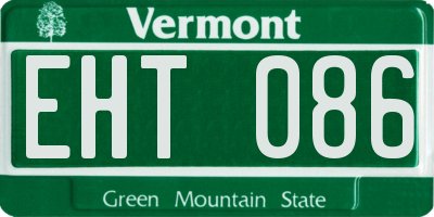 VT license plate EHT086