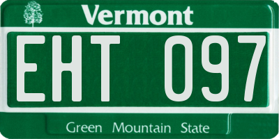 VT license plate EHT097