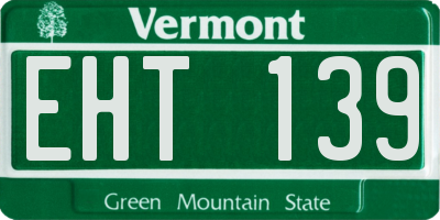 VT license plate EHT139
