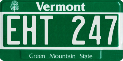 VT license plate EHT247