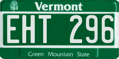 VT license plate EHT296