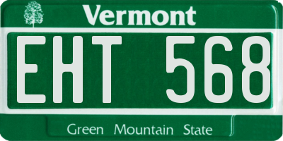 VT license plate EHT568