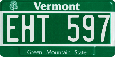 VT license plate EHT597