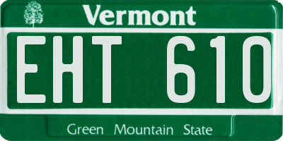 VT license plate EHT610