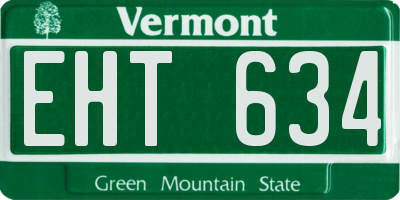 VT license plate EHT634